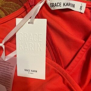 Grace Karin Vibrant orange Dress